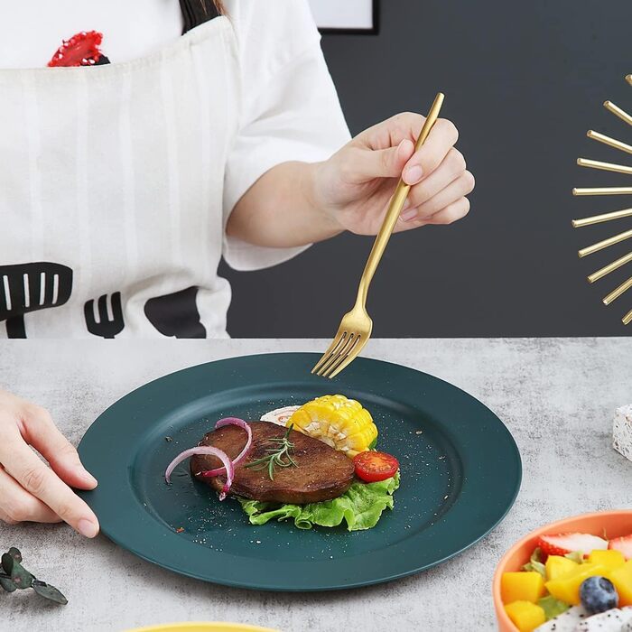 Набір пластикового посуду Kyraton, 20 предметів, небиткі легкі тарілки, чашки, миски, кемпінговий посуд, легко переносити та мити, можна мити в посудомийній машині, для 4 осіб, 1 різнокольоровий