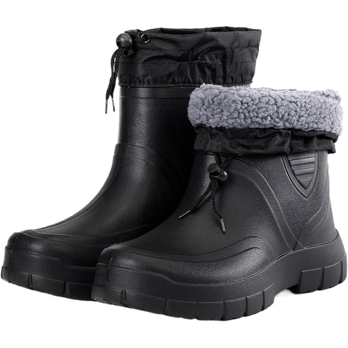 Чоловічі гумові чоботи, зимові бавовняні гумові чоботи для чоловіків, теплі, легкі гумові чоботи до щиколотки, гумове взуття для чоловіків, робочі чоботи (білі, 44) 44 EU білий