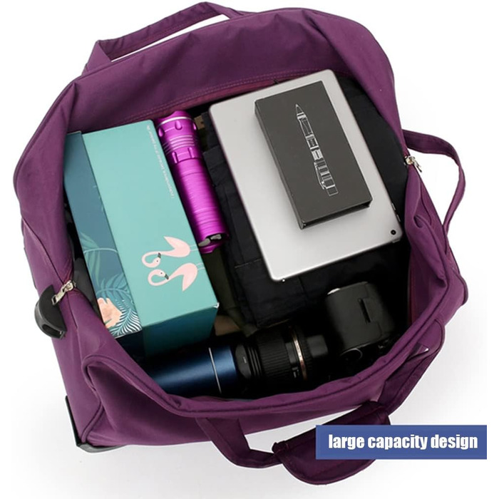 М'яка валіза на колесах, водонепроникна та легка дорожня сумка, ручна поклажа для бізнесу, універсальний візок для подорожей (чоловіча/жіноча), сумка для коротких поїздок на вихідні. Колір фіолетовий, розмір 19 дюймів (фіолетовий)