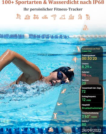 Розумний годинник Alexa для жінок та чоловіків, фітнес-годинник 1,83 дюйма з функцією телефону, водонепроникний IP68, понад 100 спортивних режимів, серцевий ритм, стрес, SpO2, сон, фітнес-трекер для Android та iOS, бежевий