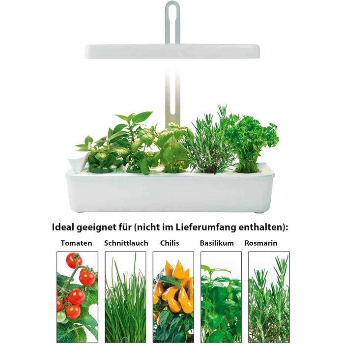 Гідропонна світлодіодна система вирощування рослин Лампа для рослин Світло для рослин Травяний сад Внутрішня садова лампа для вирощування 22 Вт 1350 люмен 10 саджанців Таймер з регулюванням висоти