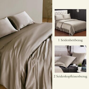 Комплект постільної білизни LilySilk 3 шт. підковдра 200 х 200 см і 2 наволочки 80 х 80 см, 19 momme, шовковий комплект постільної