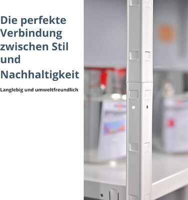 Система полиць SCHULTE з 2 x 4 полицями PowerMAX, вантажопідйомність 65 кг, 180x160x40 см (ВxШxГ), білий, полиця для зберігання, полиця для майстерні, полиця для підвалу, полиця для гаража, металева полиця