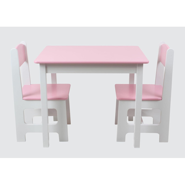 Дитячий стіл та 2 стільці habeig, дитяча група сидінь, комплект дитячих меблів, табурет, письмовий стіл, комплект столу та стільців, дитяча кімната, 60x50x50 см (рожевий/білий)