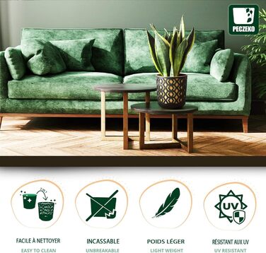 Матовий горщик для квітів PECZEKO - Декоративний горщик для квітів і трав - Міцні та легкі круглі пластикові горщики для вітальні