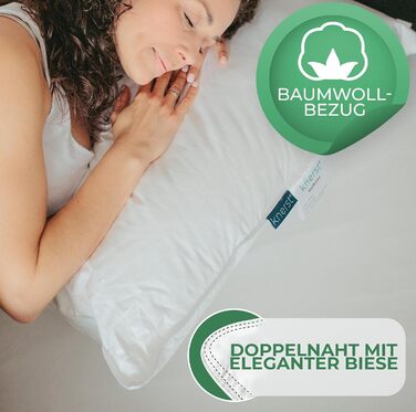 Пухова подушка 80x80 см, виготовлена в Німеччині - 100 пір&39яний наповнювач - пір&39яна подушка з бавовняним чохлом - сертифікована Oeko-Tex - подушка для спокійного сну - подушка - комплект з , 80x80 см