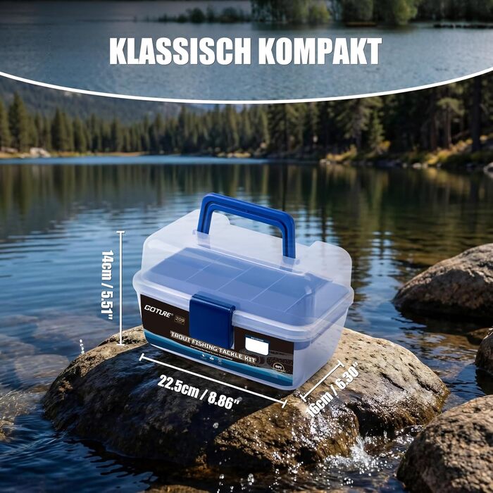Набір для лову форелі Goture універсальний портативний набір рибальських приманок зі знімними відділеннями, у комплекті з приманками, гачками та грузилами, рибальський подарунок для рибалок, 209 предметів