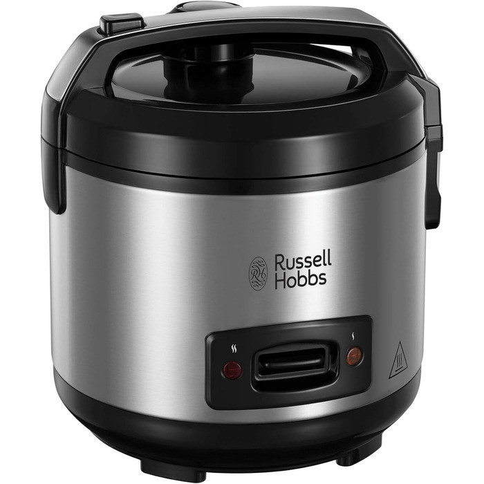 Рисоварка Russell Hobbs Переможець тесту 1,2 л включно Вставка для пароварки з відкидною кришкою Aroma (функція підтримки тепла, каструля з антипригарним покриттям, рисова ложка та мірна чашка, нержавіюча сталь) 27080-56 Рисоварка з пароваркою Одинарна