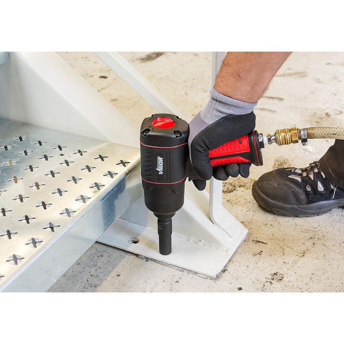 Пневматичний ударний гайковерт ViGOR V4800 - макс. момент відкручування 1200 Нм, квадрат 12,5 мм (1/2 дюйма) - низьковібраційний п