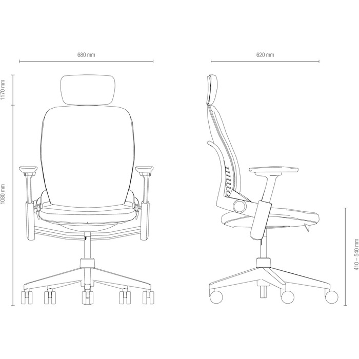 Ергономічне офісне крісло Steelcase Leap з поперековою опорою LiveBack та гнучкою S-подібною спинкою, колір чорний онікс, 62 x 68 x 100 см, без підголівника