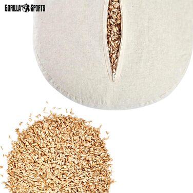 Підкладка для йоги GORILLA SPORTS - Ø20 см, чохол, який можна прати, 100 бавовна, з наповнювачем зі спельти, ручка для перенесення, вибір кольорів - йога-рулон, подушка для йоги, підкладка для йоги, пілатес, для відновлювальної йоги, чорний