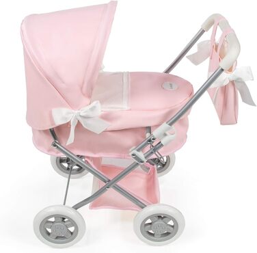 Маленька коляска зі штучної шкіри рожева лялькова коляска la, S, 65049
