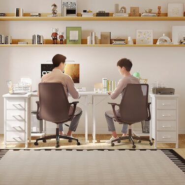 Кутовий письмовий стіл Coleshome, 100x70 см, L-подібний стіл з 4 шухлядами, двосторонній комп&39ютерний стіл для офісу, кабінету, спальні, білий 100 70 см