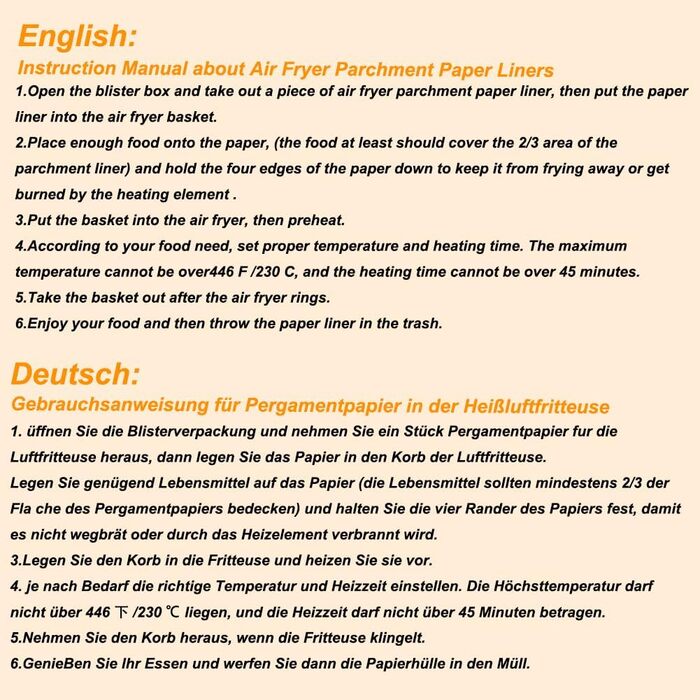 Папір для випічки BYKITCHEN для фритюрниці Шухляда Ninja Flex AF500EU 10,4 л, 120 шт. Аксесуари для фритюрниці/фритюрниці для Ninja Foodi Flexdrawer Dual Zone, також сумісний із великим папером для випічки Cecotec Dual 9000 9 л