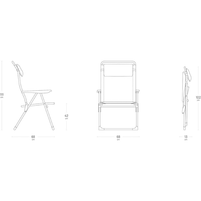 Розкладний стілець Lafuma Mobilier ALU CHAM XL, Batyline, Ocan II, 67,5x68x111 см