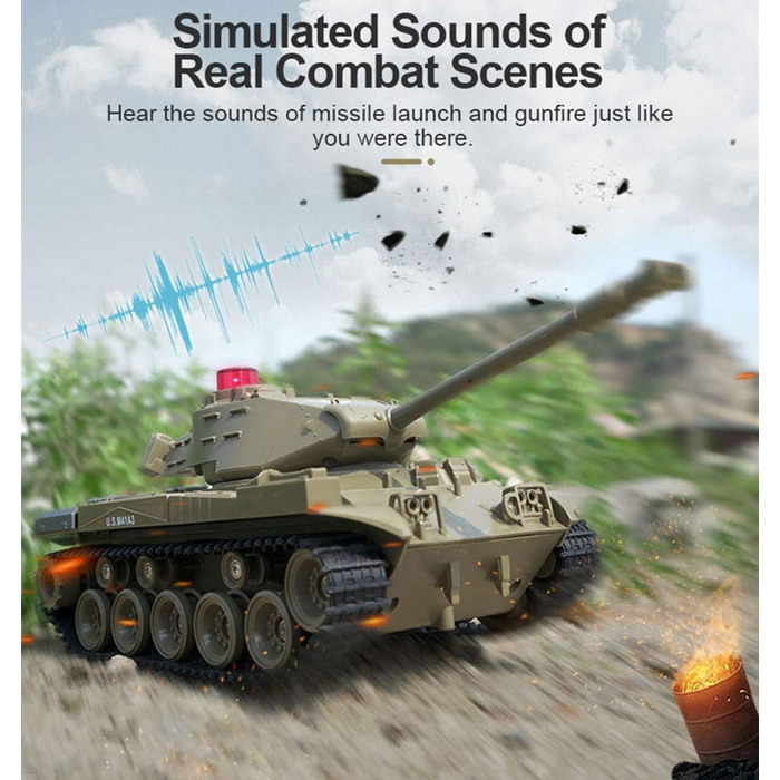 Військова вантажівка Автомобіль на радіоуправлінні 2,4 ГГц Радіоуправління Військові бойові танки Іграшки Обертання на 270 Реальні