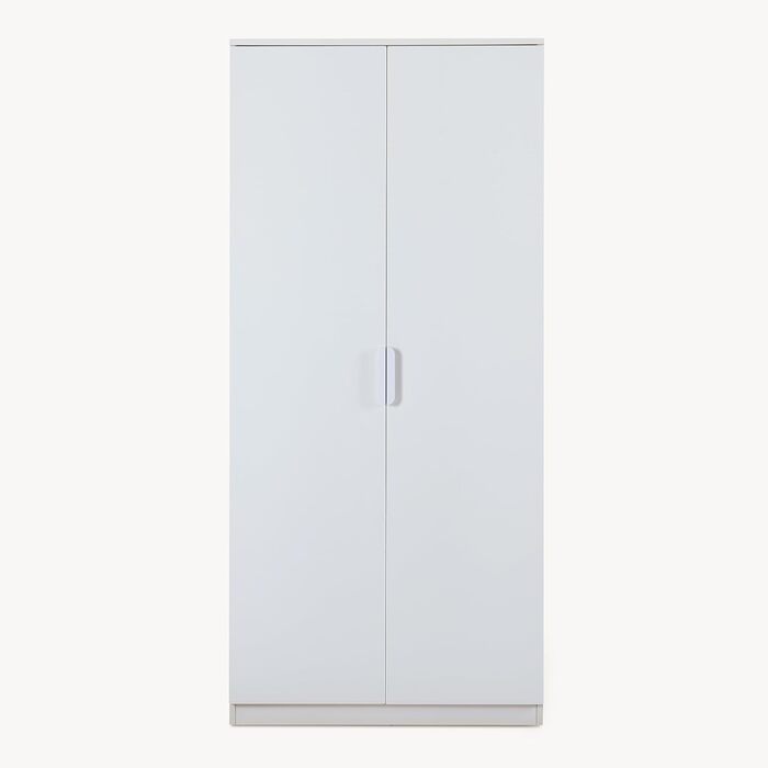 Шафа Eiselfing, 2-дверна шафа, 176 x 80 x 52 см, Шафа для спальні, 1 вішалка для одягу, 1 відділення, Білий, 176 x 80 x 52 см - 1 відділення