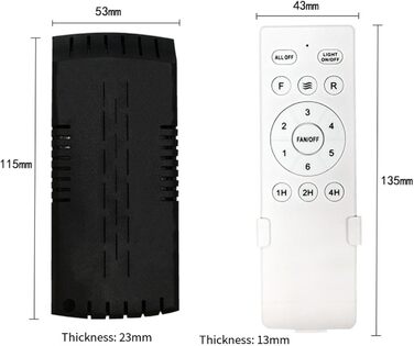 Комплект дистанційного керування стельовим вентилятором HEIBTENY 220 В, комплект дистанційного керування бездротовою лампою для стельового вентилятора з 6 налаштуваннями швидкості. Комплект дистанційного керування бездротовим стельовим вентилятором (англі
