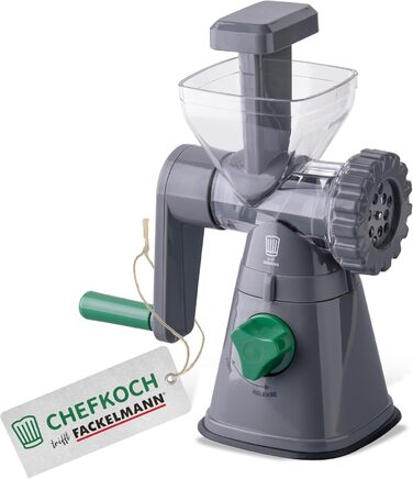 М'ясорубка FACKELMANN Chefkoch з насадкою для тіста - роторна м'ясорубка для м'яса або як прес для тіста для випічки - 2 перфорова