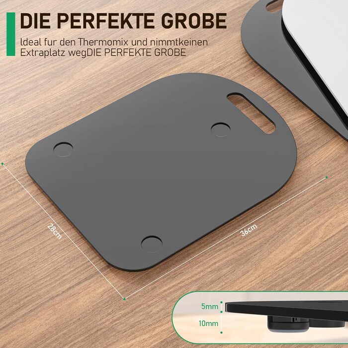 Ковзаюча дошка Xtsuen для Thermomix TM6/TM5, аксесуари для акрилової ковзаючої дошки, високоякісні тефлонові глайди, переміщення без зусиль, ковзаюча дошка Thermomix з ручкою (чорна)