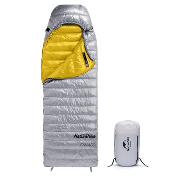 Спальний мішок Naturehike Мумія на 4 сезони, зимовий водовідштовхувальний, невеликий розмір у упаковці, підходить для використання на вулиці, в подорожах, наметах або в приміщенні, сірий, M