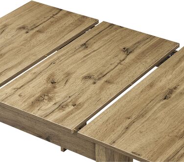 Розсувний обідній стіл B&D home LIVIUS 80120 x 80 см сучасний кухонний стіл під дуб, компактний, з вбудованим місцем для зберігання подовжувальних дощок, дерев&39яний стіл для кухні та їдальні