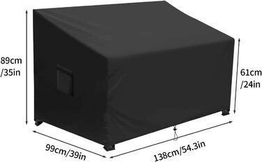 Чохол садова лавка для лавки 2-місна, відкритий захисний чохол для шезлонгів, 420D Оксфорд водонепроникний і анти-ультрафіолетовий садові меблі лаунж чохли захисний чохол для шезлонга диван (138 * 99 * 61/89см)