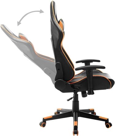Геймерське крісло, офісне крісло, чорно-помаранчеве, штучна шкіра