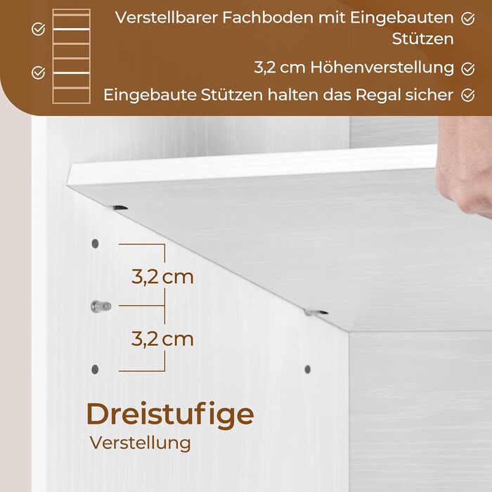 Книжкова полиця Yaheetech, 7-секційна книжкова шафа з регульованою полицею, окремостояча полиця 180,5 см В, відкрита полиця для зберігання речей для вітальні/домашнього офісу/кабінету (біла, 60x24x180,5 см) Біла 60x24x180,5 см