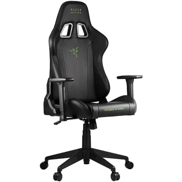 Ігрове крісло Razer Edition від Zen Gaming Chair, ігрове крісло з поперековою подушкою, подушкою для шиї, 3D-підлокітниками, чорно-зелене сучасне