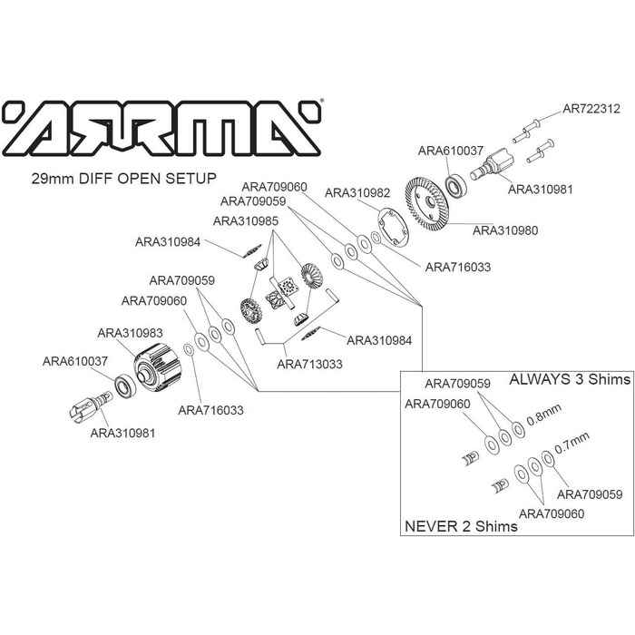 Комплект диференціалів Aktiv F/R, GP4 5мм 10 тисяч