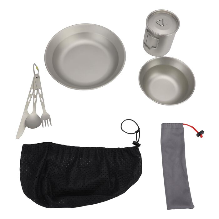 Набір столових приборів для кемпінгу, портативний посуд, багаторазова тарілка, миска, чашка, ніж, виделка, ложка, легкий посуд для подорожей на природі, ідеально підходить для пікніків та походів