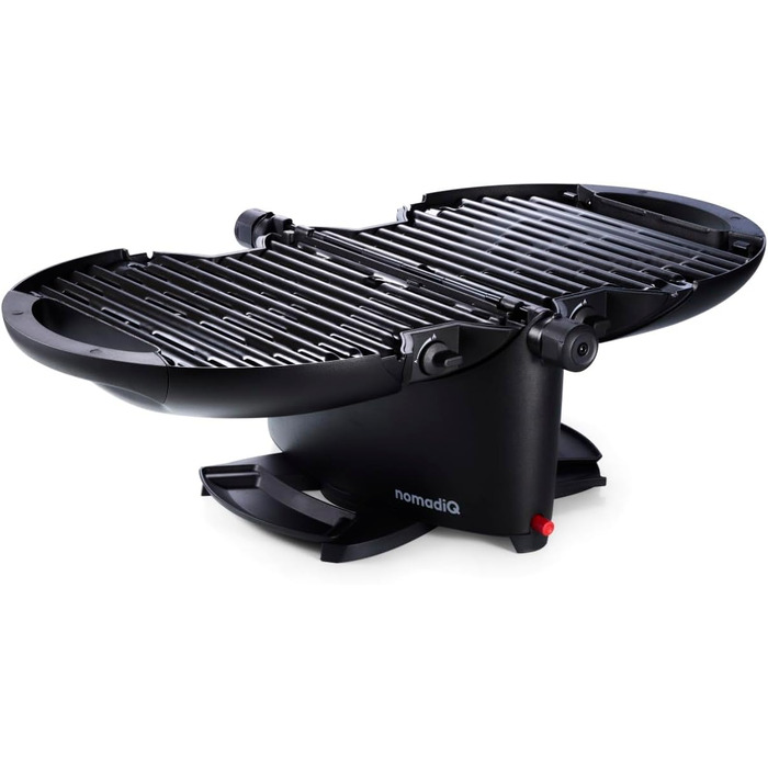 Кемпінговий гриль NOMADIQ Настільний гриль Компактний 2 конфорки Газовий гриль для кемпінгу Газовий гриль для балкону, автофургона Гриль-плита, портативна, для вулиці, барбекю, вулична плита, чорний колір