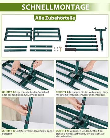 Гребінь для газону Rasen Rakel 76x25 см з ручкою 198 см, вирівнювач газону, широкий гребінь для піску, садовий аератор/гребінь для подвір'я, газону та гольф-поля (198 см, 76x25 см)