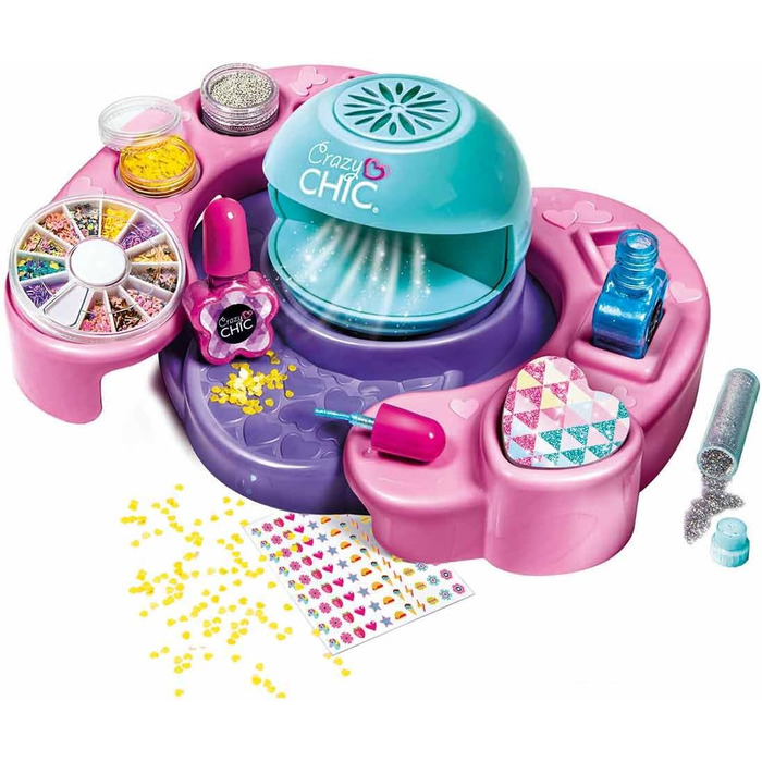 Набір для дизайну нігтів своїми руками для дітей віком від 6 років - Креативна іграшка, що включає лаки для нігтів, наклейки, блискітки та сушарку для нігтів 18599
