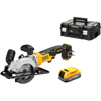 Акумуляторна портативна циркулярна пила Dewalt DCS571NT-XJ у кейсі, акумулятор 1,7 Ач, зарядний пристрій