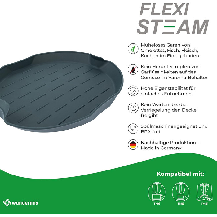 Силіконова каструля FlexiSteam для Varoma Сумісна з Thermomix TM6, TM5 & TM31 & TM Friend Силіконова форма для пароварки Насадка для пароварки