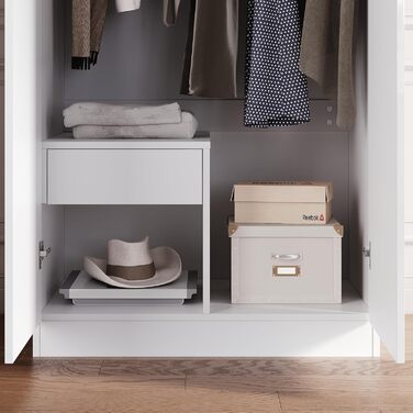 Шафа SONNI з дзеркальними дверима білого кольору, універсальна 2-дверна шафа для вашої спальні, 76 см (Ш) x 47 см (Г) x 180 см (В).