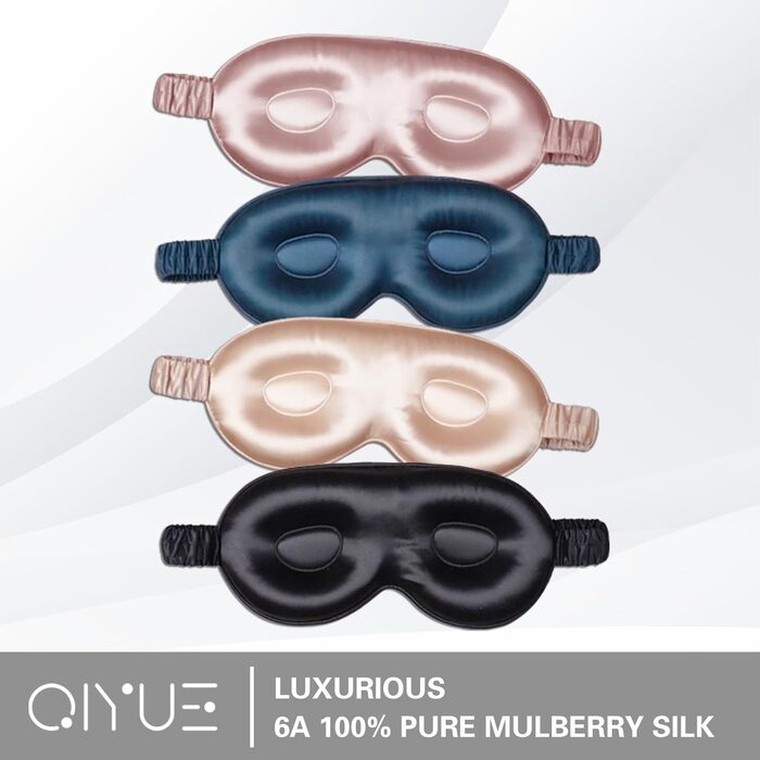 Шовкова маска для сну, 3D контурні чашечки, маска для сну і пов'язка, дихаюча і м'яка для сну, йоги, подорожей (темно-рожева), 22
