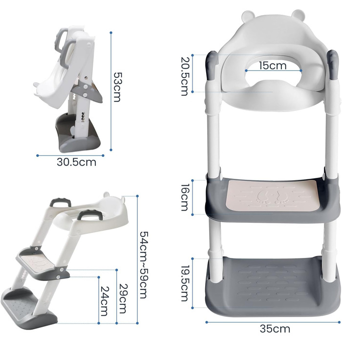 Дитяче сидіння для унітазу Adoraland, дитяче сидіння для унітазу зі сходами, дитяче сидіння для унітазу з бризковиком, дитяче сиді