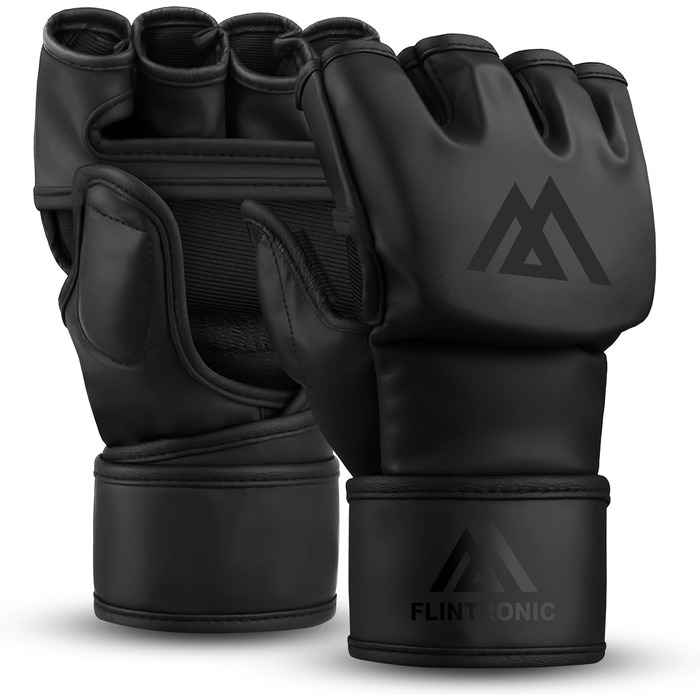 Рукавички Flintronic Fitness MMA, тренувальні рукавички для греплінгу, спарингу MMA з вентильованою долонею, шкіряні рукавички для спарингу для чоловіків та жінок для муай-тай, MMA, бойових мистецтв, кікбоксингу