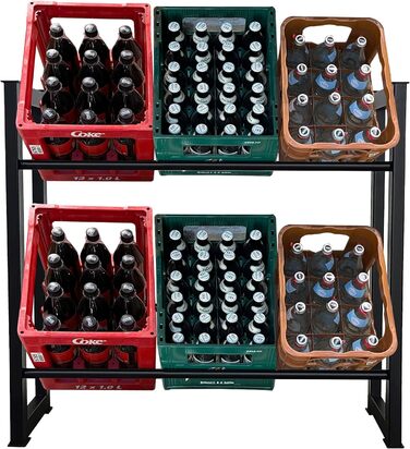 Стійка для напоїв QUICK STAR 104x30x90 см для 6 ящиків, тримач для напоїв, окремостояча полиця, надзвичайно стійка, 104 x 30 x 90 см, без полиці