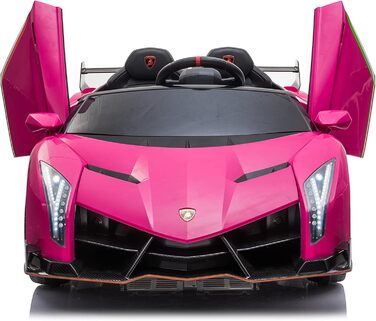 Дитячий електромобіль FINOOS Lambo Veneno 24V електромобіль для дітей 2-місний, гумові шини 4X4, шкіряне сидіння, з пультом дистан