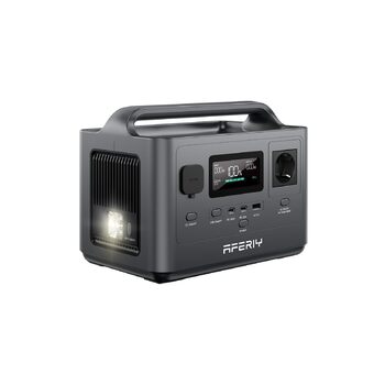 Портативна електростанція AFERIY 400 Вт, акумулятор LiFePO4 ємністю 256 Втгод, швидка зарядка за 1,2 години, 5 портів, синусоїда 230 В, ДБЖ, сонячний генератор для кемпінгу, автофургона, активного відпочинку на природі AF-P040
