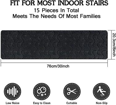 Килимки для сходів, 76x20 см, килимок для сходів, килимки для сходів, 5/10 шт. , самоклеючий килимок для сходів, протиковзкий килимок для використання всередині приміщень з дітьми та людьми похилого віку (сірий, 10 шт.) Сірий 10 шт.
