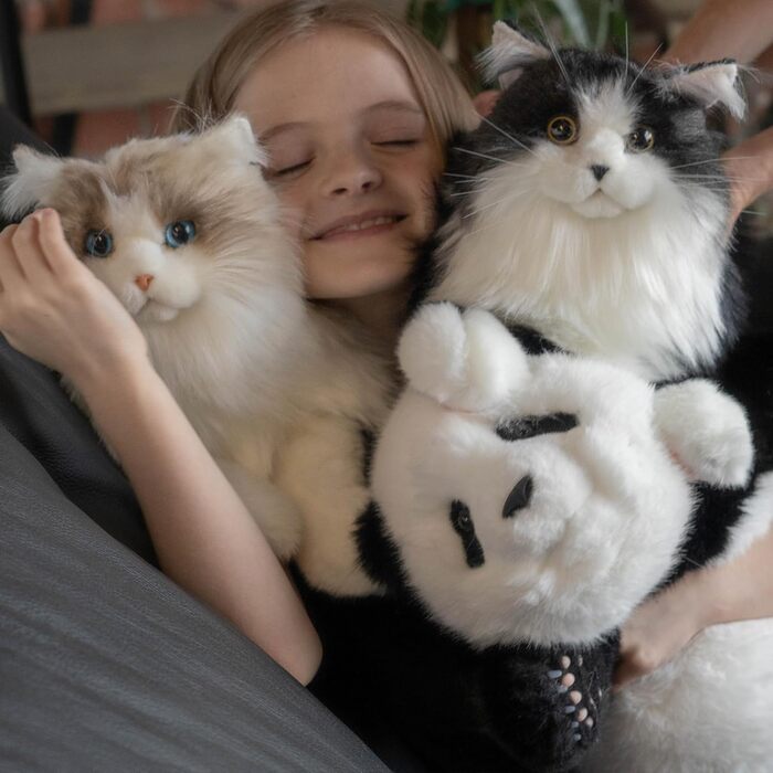 Плюшева іграшка Chongker, реалістичний чорний кіт, ручна робота, 36 см