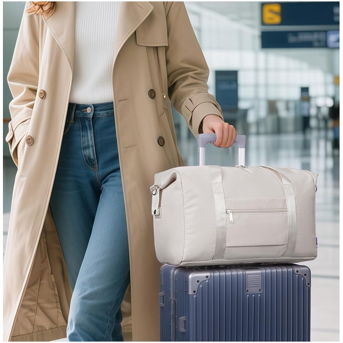 Ручна поклажа Narwey Ryanair 40x30x20, Маленька спортивна сумка для подорожей, Ручна поклажа, Сумка для літака для жінок, Дорожня сумка Weekender Men 20L (Бежева) Бежева 40 x 25 x 19 см