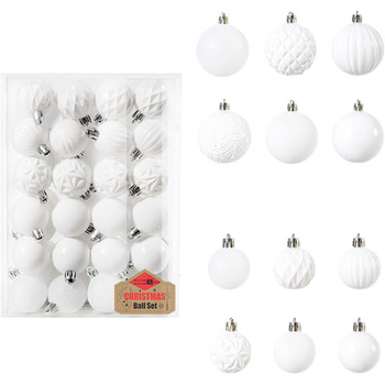Різдвяні кульоки 48 шт білі BUBEFSKD