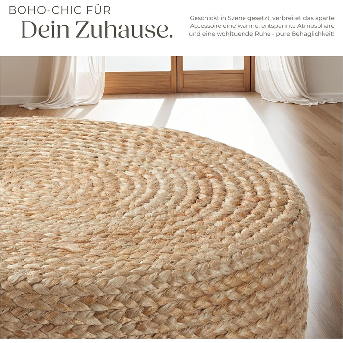 Пуф ручної роботи з джуту в стилі бохо, круглий табурет, меблі для декору кімнати, подушка на підлогу, подушка на сидіння на підлогу, пуф-табурет, м&39який табурет, крісло-мішок, табурет для сидіння, подушка на сидіння на підлогу - Ellipse