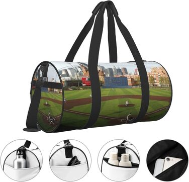 Спортивна сумка, дорожня сумка, з принтом бейсбольного м'яча, сумка на нічліг, чорна, універсальний розмір, сумка для подорожей